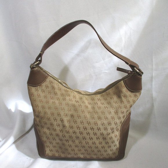 Dooney & Bourke Handbags - DOONEY & BOURKE Canvas Leather Hobo Purse Satchel